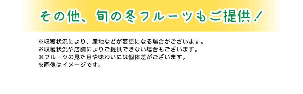 その他、旬の冬フルーツもご提供！