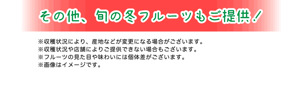 その他、旬の冬フルーツもご提供！