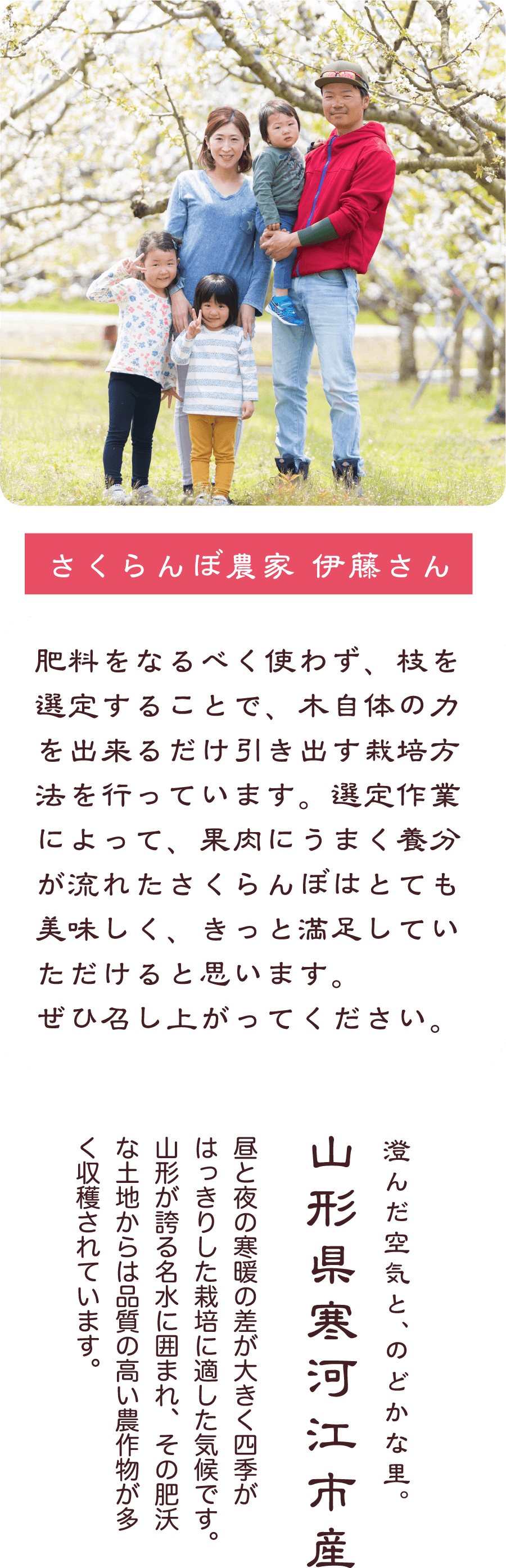 澄んだ空気と、のどかな里。山形県寒河江市産