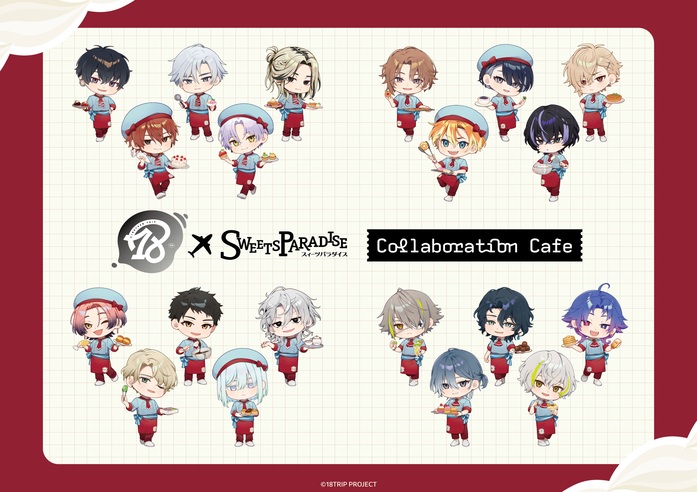 Personnages du café 18TRIP × Sweets Paradise